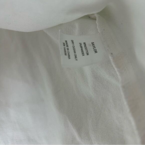 Saylor White Denim Ruffle Front Top Harriette Size Large Nautical Girly - Picture 8 of 8